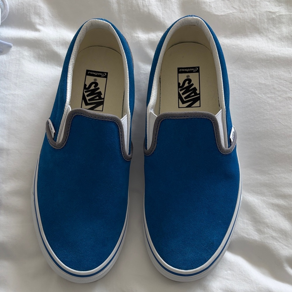 Vans Classic Blue Suede Slip-On Sneakers